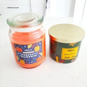 NWT Candle-Lite Fall Autumn Halloween Perfect Pumpkin & Beatifall Candle Set